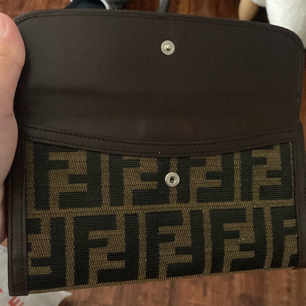 Fendi zucca long wallet authentic